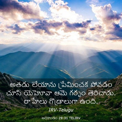 Picture 03 - ఆదికాండం 29:31 TELIRV - అతడు లేయాను - Bible Verse Picture