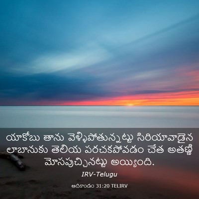 Picture 03 - ఆదికాండం 31:20 TELIRV - యాకోబు తాను - Bible Verse Picture