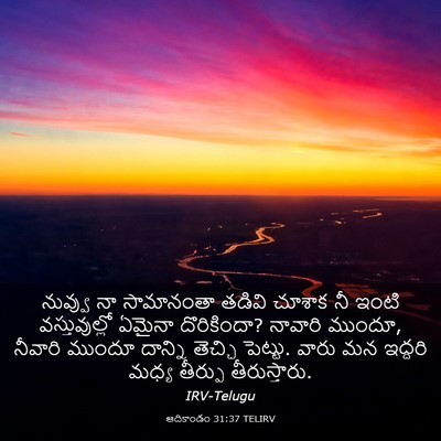 Picture 03 - ఆదికాండం 31:37 TELIRV - నువ్వు నా - Bible Verse Picture