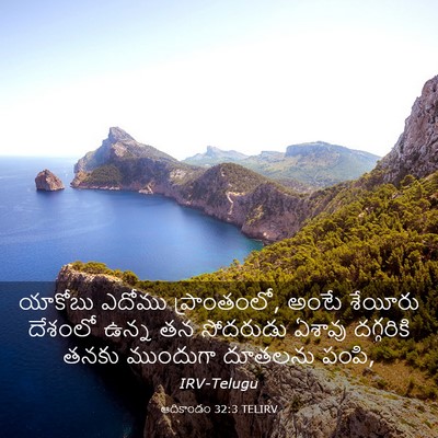 Picture 03 - ఆదికాండం 32:3 TELIRV - యాకోబు ఎదోము - Bible Verse Picture