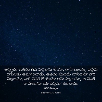 Picture 03 - ఆదికాండం 33:2 TELIRV - అప్పుడు అతడు తన - Bible Verse Picture