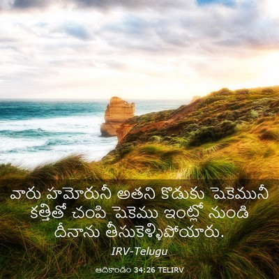 Picture 03 - ఆదికాండం 34:26 TELIRV - వారు హమోరునీ అతని - Bible Verse Picture