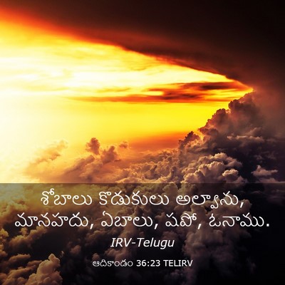 Picture 03 - ఆదికాండం 36:23 TELIRV - శోబాలు కొడుకులు - Bible Verse Picture