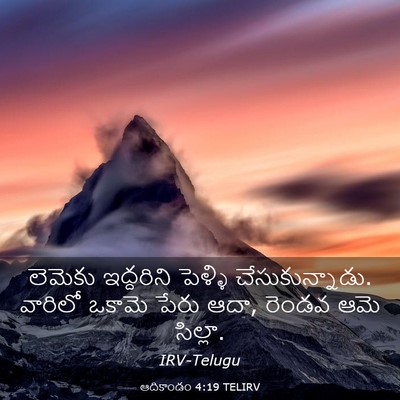 Picture 03 - ఆదికాండం 4:19 TELIRV - లెమెకు ఇద్దరిని - Bible Verse Picture