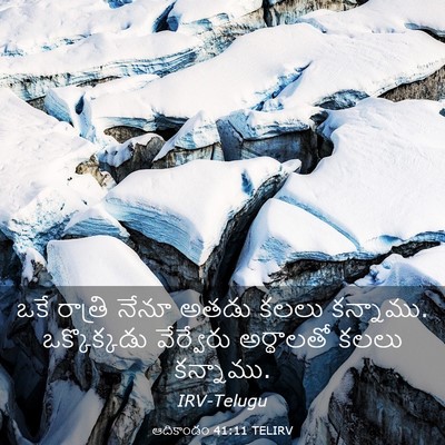 Picture 03 - ఆదికాండం 41:11 TELIRV - ఒకే రాత్రి నేనూ - Bible Verse Picture
