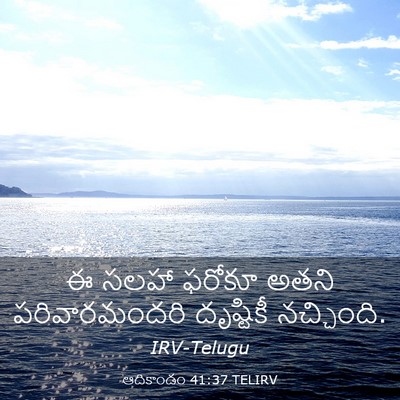 Picture 03 - ఆదికాండం 41:37 TELIRV - ఈ సలహా ఫరోకూ అతని - Bible Verse Picture