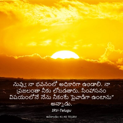 Picture 03 - ఆదికాండం 41:40 TELIRV - నువ్వు నా భవనంలో - Bible Verse Picture