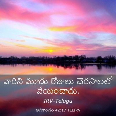 Picture 03 - ఆదికాండం 42:17 TELIRV - వారిని మూడు - Bible Verse Picture