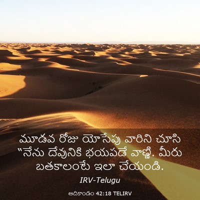Picture 03 - ఆదికాండం 42:18 TELIRV - మూడవ రోజు యోసేపు - Bible Verse Picture