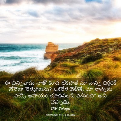 Picture 03 - ఆదికాండం 44:34 TELIRV - ఈ చిన్నవాడు నాతో - Bible Verse Picture