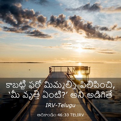 Picture 03 - ఆదికాండం 46:33 TELIRV - కాబట్టి ఫరో - Bible Verse Picture