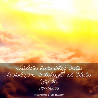 Picture 03 - ఆదికాండం 5:28 TELIRV - లెమెకుకు నూట ఎనభై - Bible Verse Picture
