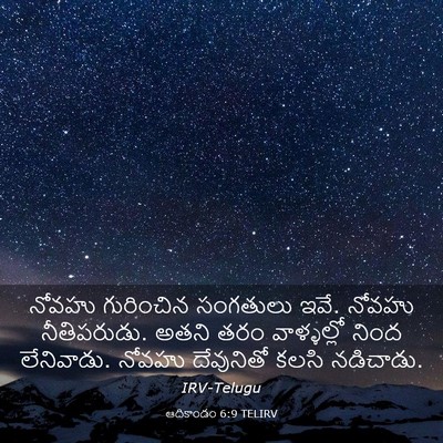 Picture 03 - ఆదికాండం 6:9 TELIRV - నోవహు గురించిన - Bible Verse Picture