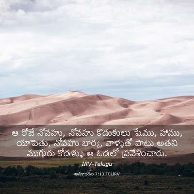 Picture 03 - ఆదికాండం 7:13 TELIRV - ఆ రోజే నోవహు, నోవహు - Bible Verse Picture