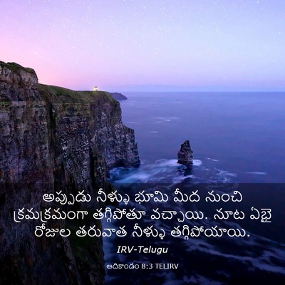 Picture 03 - ఆదికాండం 8:3 TELIRV - అప్పుడు నీళ్ళు - Bible Verse Picture