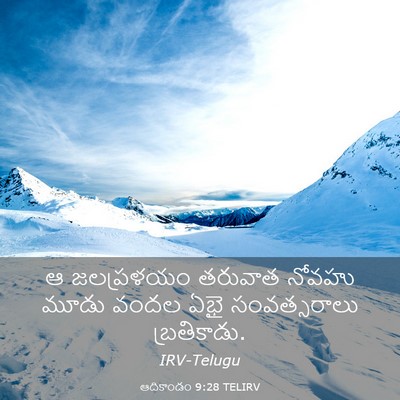 Picture 03 - ఆదికాండం 9:28 TELIRV - ఆ జలప్రళయం తరువాత - Bible Verse Picture
