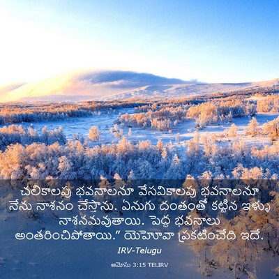Picture 03 - ఆమోసు 3:15 TELIRV - చలికాలపు భవనాలనూ - Bible Verse Picture
