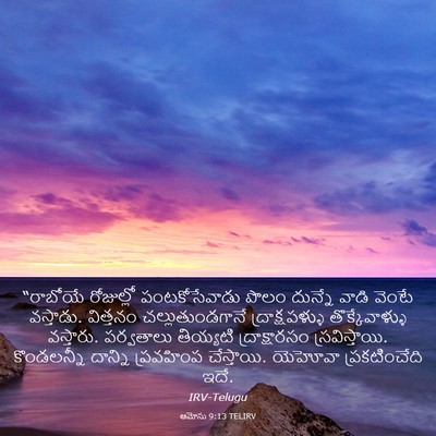 Picture 03 - ఆమోసు 9:13 TELIRV - “రాబోయే రోజుల్లో - Bible Verse Picture