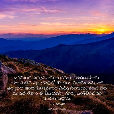 Picture 03 - ఎజ్రా 10:16 TELIRV - చెరనుంచి - Bible Verse Picture