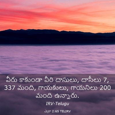Picture 03 - ఎజ్రా 2:65 TELIRV - వీరు కాకుండా వీరి - Bible Verse Picture