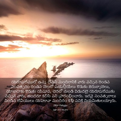 Picture 03 - ఎజ్రా 3:8 TELIRV - యెరూషలేములో ఉన్న - Bible Verse Picture