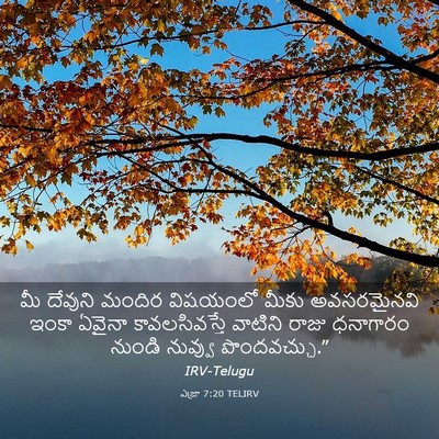 Picture 03 - ఎజ్రా 7:20 TELIRV - మీ దేవుని మందిర - Bible Verse Picture