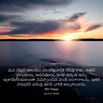 Picture 03 - ఎజ్రా 8:25 TELIRV - మన దేవుని ఆలయం - Bible Verse Picture