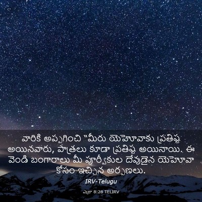 Picture 03 - ఎజ్రా 8:28 TELIRV - వారికి అప్పగించి - Bible Verse Picture