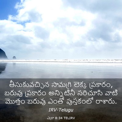 Picture 03 - ఎజ్రా 8:34 TELIRV - తీసుకువచ్చిన - Bible Verse Picture