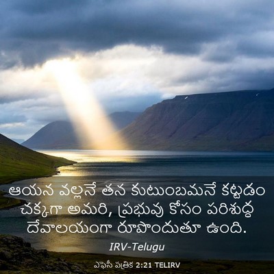 Picture 03 - ఎఫెసీ పత్రిక 2:21 TELIRV - ఆయన వల్లనే తన - Bible Verse Picture