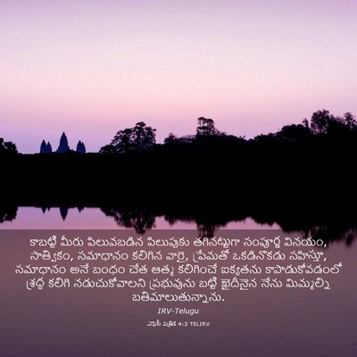 Picture 03 - ఎఫెసీ పత్రిక 4:3 TELIRV - కాబట్టి మీరు - Bible Verse Picture