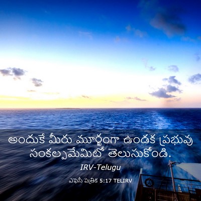 Picture 03 - ఎఫెసీ పత్రిక 5:17 TELIRV - అందుకే మీరు - Bible Verse Picture