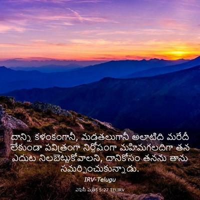 Picture 03 - ఎఫెసీ పత్రిక 5:27 TELIRV - దాన్ని కళంకంగానీ, - Bible Verse Picture