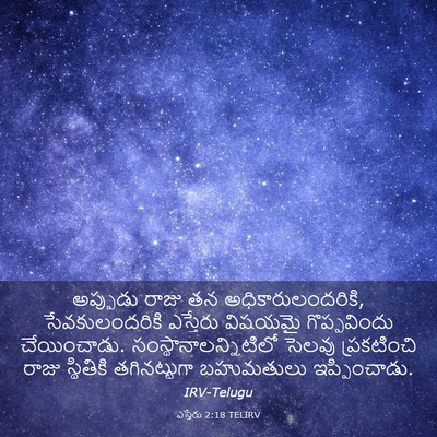 Picture 03 - ఎస్తేరు 2:18 TELIRV - అప్పుడు రాజు తన - Bible Verse Picture