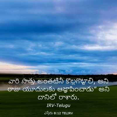 Picture 03 - ఎస్తేరు 8:12 TELIRV - వారి సొత్తు - Bible Verse Picture