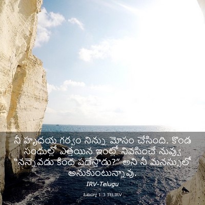 Picture 03 - ఓబద్యా 1:3 TELIRV - నీ హృదయ గర్వం - Bible Verse Picture