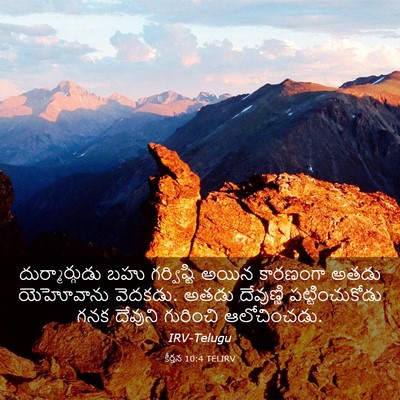 Picture 03 - కీర్తన 10:4 TELIRV - దుర్మార్గుడు బహు - Bible Verse Picture
