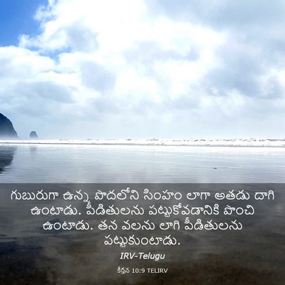 Picture 03 - కీర్తన 10:9 TELIRV - గుబురుగా ఉన్న - Bible Verse Picture