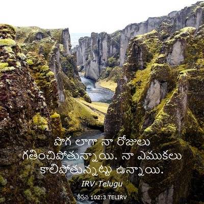 Picture 03 - కీర్తన 102:3 TELIRV - పొగ లాగా నా రోజులు - Bible Verse Picture