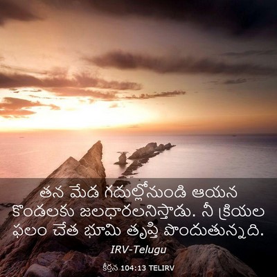 Picture 03 - కీర్తన 104:13 TELIRV - తన మేడ - Bible Verse Picture