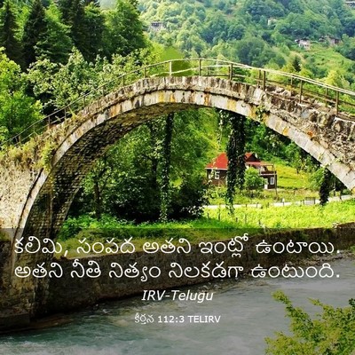 Picture 03 - కీర్తన 112:3 TELIRV - కలిమి, సంపద అతని - Bible Verse Picture