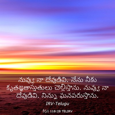 Picture 03 - కీర్తన 118:28 TELIRV - నువ్వు నా - Bible Verse Picture