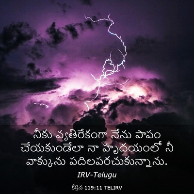 Picture 03 - కీర్తన 119:11 TELIRV - నీకు వ్యతిరేకంగా - Bible Verse Picture