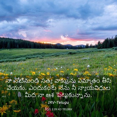 Picture 03 - కీర్తన 119:43 TELIRV - నా నోటినుండి సత్య - Bible Verse Picture