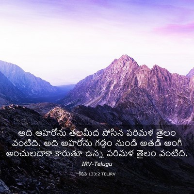 Picture 03 - కీర్తన 133:2 TELIRV - అది ఆహరోను తలమీద - Bible Verse Picture