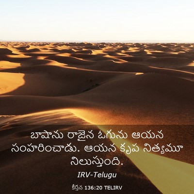 Picture 03 - కీర్తన 136:20 TELIRV - బాషాను రాజైన - Bible Verse Picture