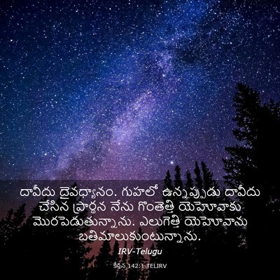 Picture 03 - కీర్తన 142:1 TELIRV - దావీదు దైవధ్యానం. - Bible Verse Picture