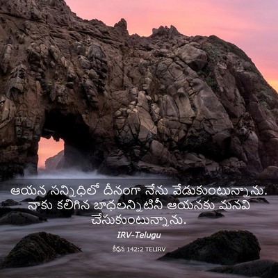 Picture 03 - కీర్తన 142:2 TELIRV - ఆయన సన్నిధిలో - Bible Verse Picture