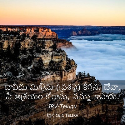 Picture 03 - కీర్తన 16:1 TELIRV - దావీదు మిఖ్తీమ్ - Bible Verse Picture