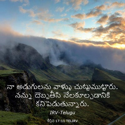 Picture 03 - కీర్తన 17:11 TELIRV - నా అడుగులను - Bible Verse Picture